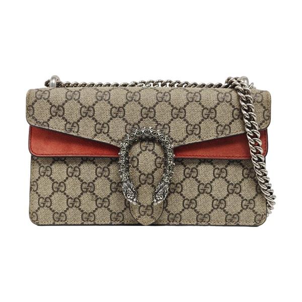 Dionysus Small Monogram Coated Canvas Beige