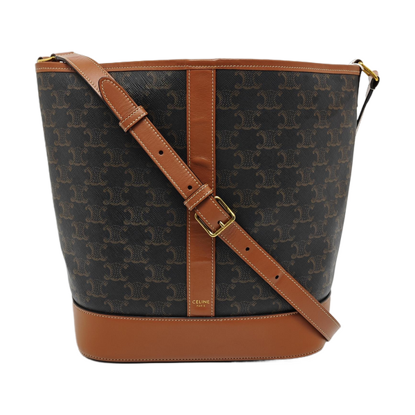 Authenticated pre-owned TRIOMPHE CANVAS Medium Coated Canvas Yellow - Bucket Bag at Looply