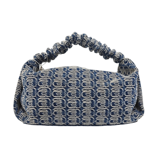 Fabric Top Handle Bag Blue