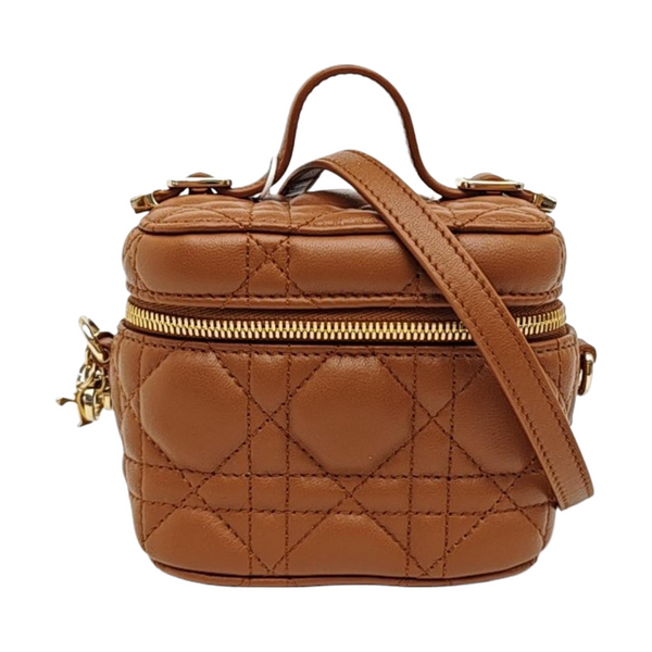 Lady Dior Super Mini Cannage Lambskin Brown