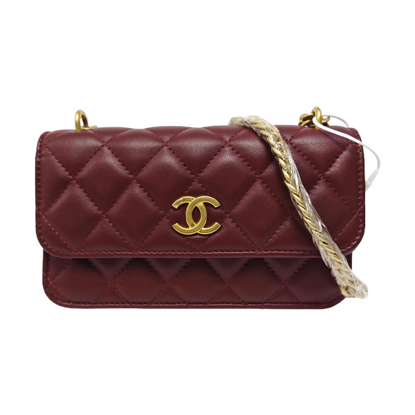 WOC Mini Quilted Lambskin Red
