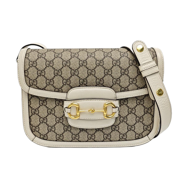 Horsebit 1955 Small Monogram Coated Canvas Beige