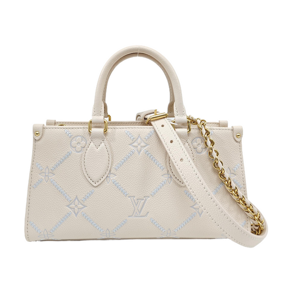 Monogram Calfskin Tote Bag White