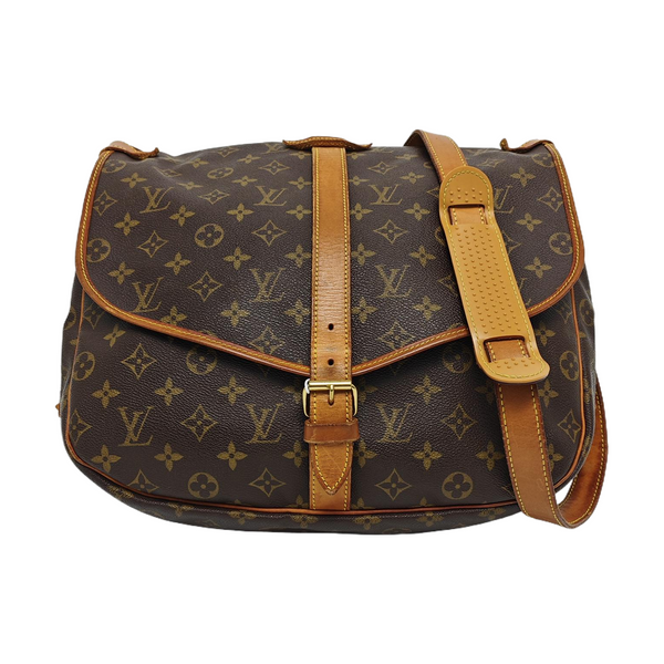 SAUMUR 35 Monogram Coated Canvas Brown