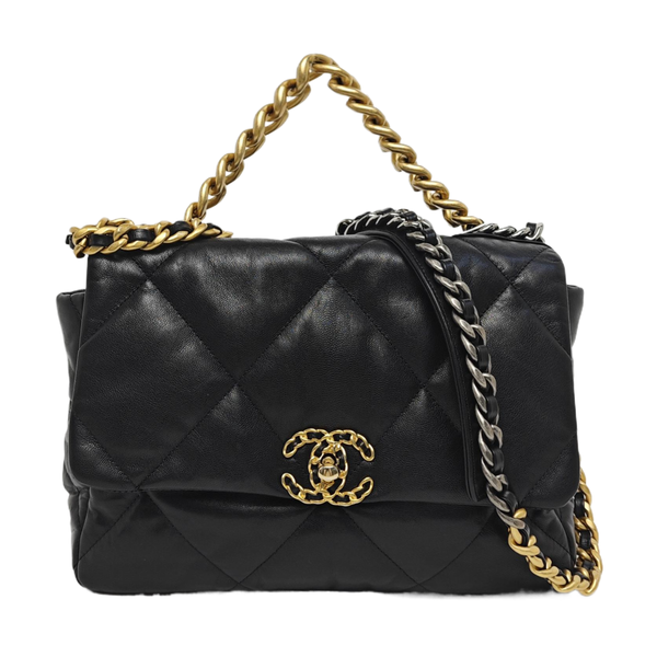 CHANEL 19 Large Quilted Lambskin Black