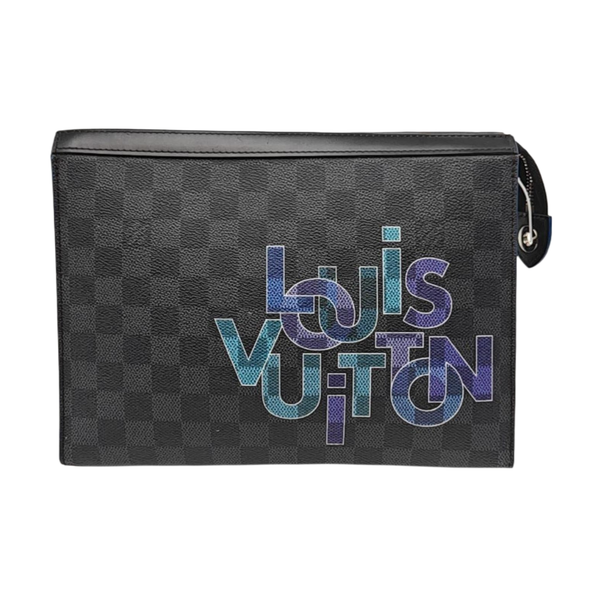 Pochette Voyag MM Damier Graphite Coated Canvas Gray