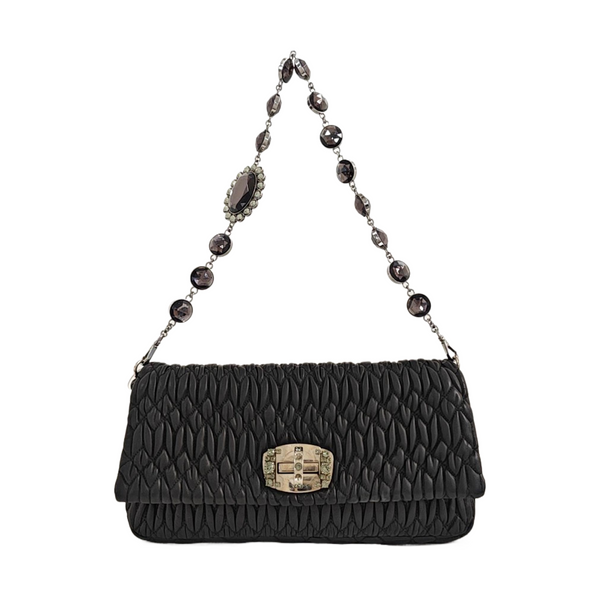 Crystal Quilted Lambskin Black