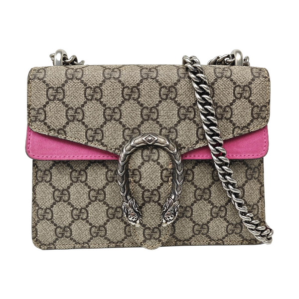 Dionysus Mini Monogram Coated Canvas Beige
