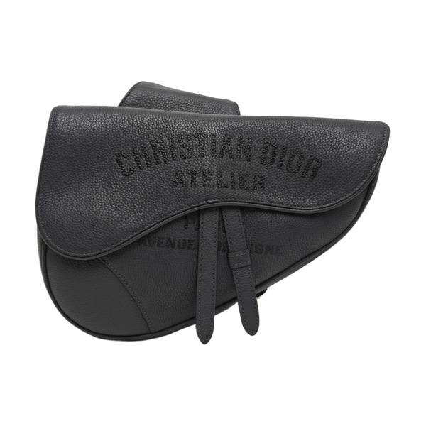 Saddle Medium Calfskin Gray