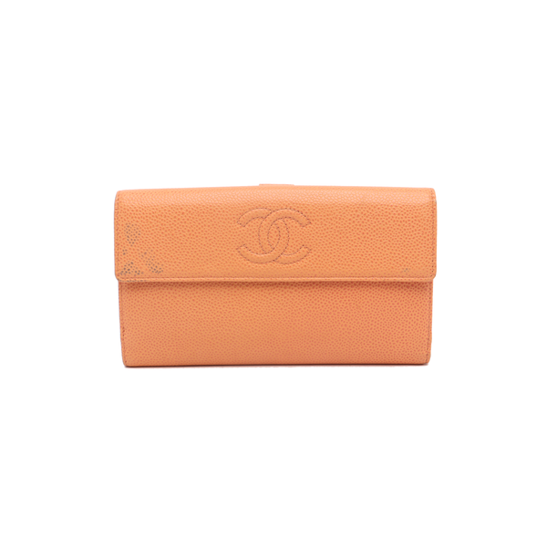 Grained Calfskin Pink Wallet