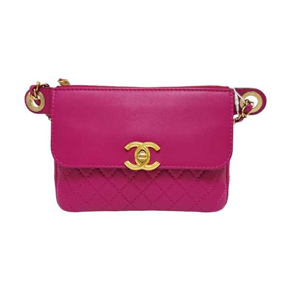 Quilted Calfskin Shoulder Bag Pink