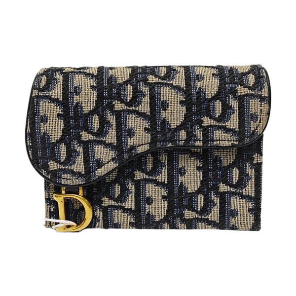Billetera Saddle Oblicua de Lona Azul