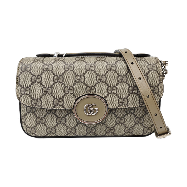 Monogram Coated Canvas Shoulder Bag Gray