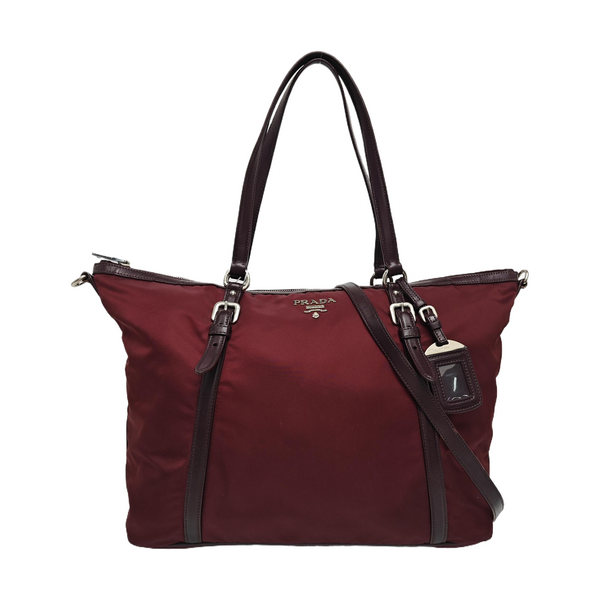 Nylon Tote Bag Red