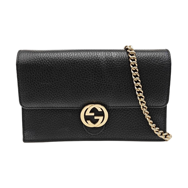 Interlocking G Small Calfskin Black