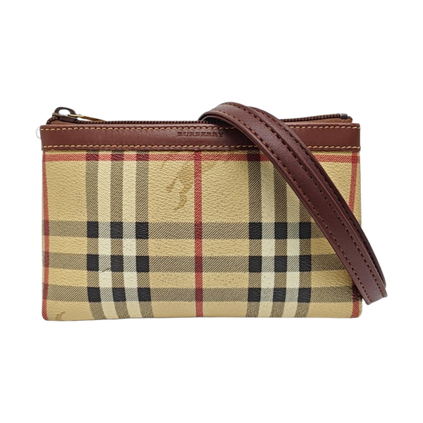 Coated Canvas Clutch Brown
