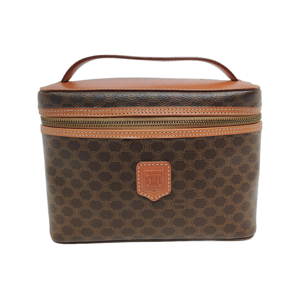 MACADAM TOP HANDLE COSMETIC BAGS Coated Canvas Brown