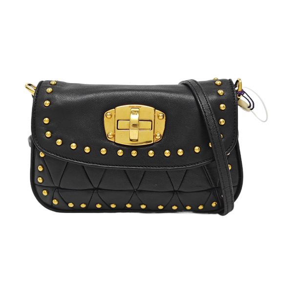 Quilted Lambskin Shoulder Bag Black
