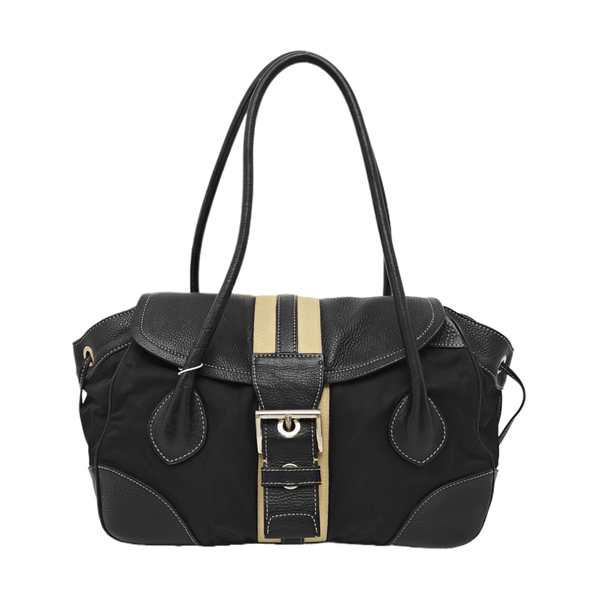 Nylon Top Handle Bag Black
