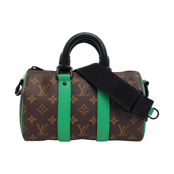 KEEPALL 25 Monogram Coated Canvas Brown
