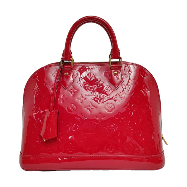 Authenticated pre-owned ALMA PM Monogram Patent Leather Red - Top Handle Bag at Looply