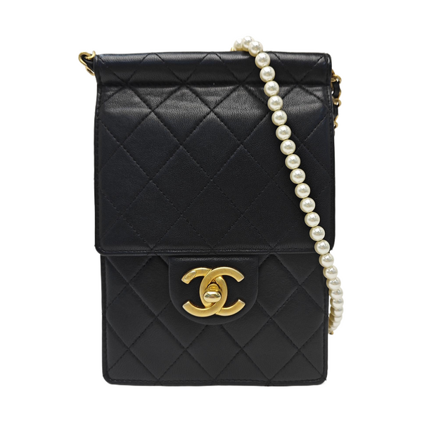 Quilted Calfskin Shoulder Bag Black