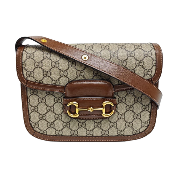 Horsebit 1955 Small Monogram Coated Canvas Black