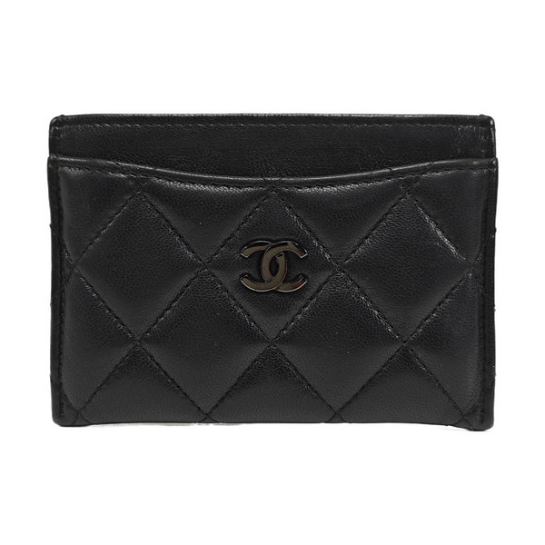 CLASSIC FLAP Quilted Lambskin Black Card Holder