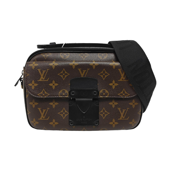 S LOCK Monogram Coated Canvas Brown