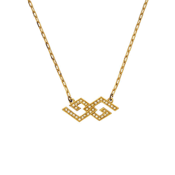 G Cube Metal Gold Necklace