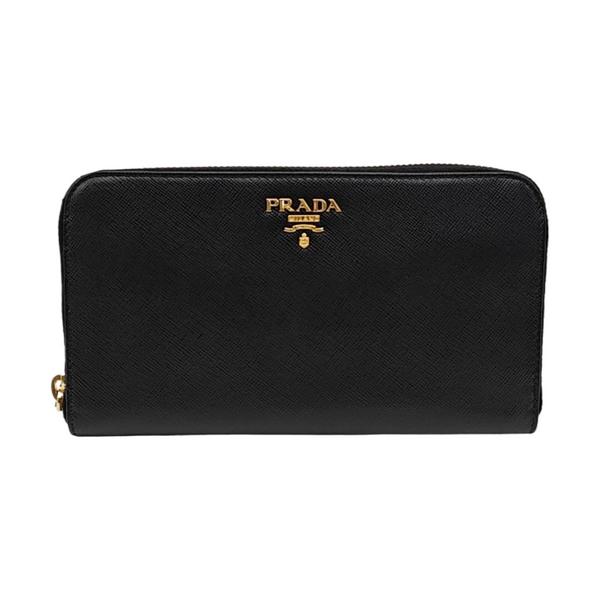 Zippy Wallet Saffiano Calfskin Black Wallet