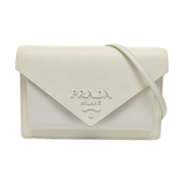 Envelope Wallet Saffiano Calfskin White