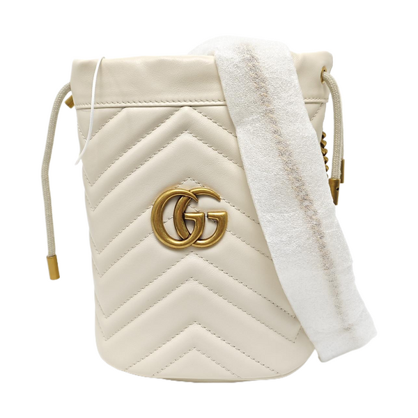 GG Marmont Mini Quilted Lambskin White