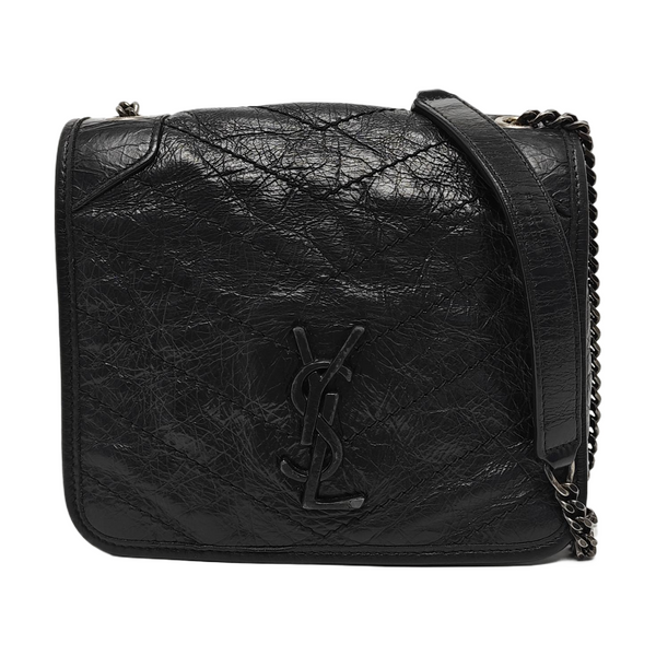 NIKI Mini Chevron Calfskin Black