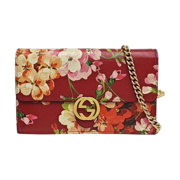 Interlocking G Small Calfskin Red