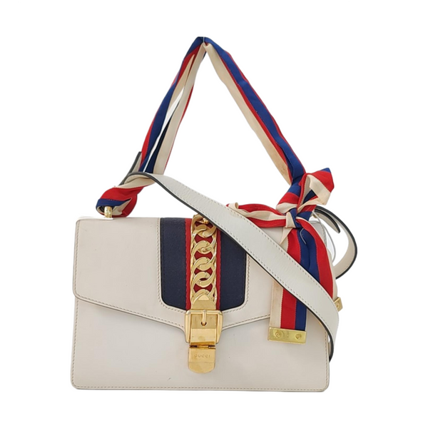 Authenticated pre-owned Sylvie Small Calfskin White - Shoulder Bag at Looply