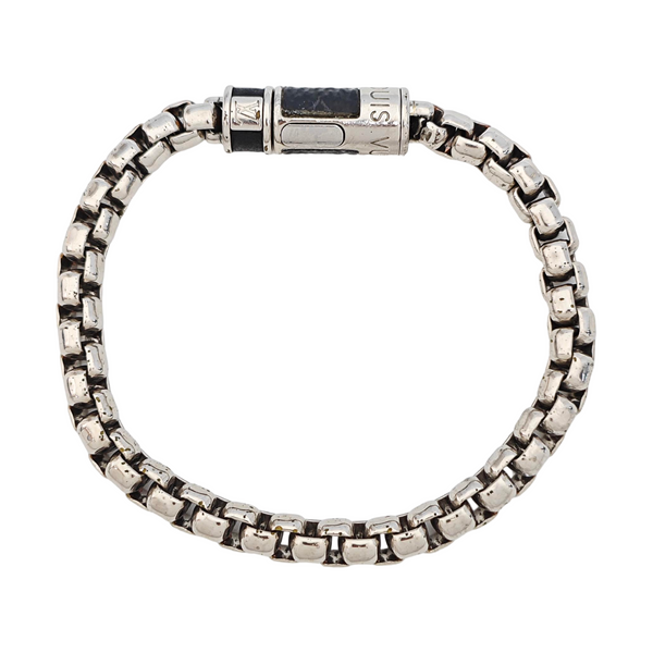MONOGRAM CHAIN Coated Canvas Silver Bracelet