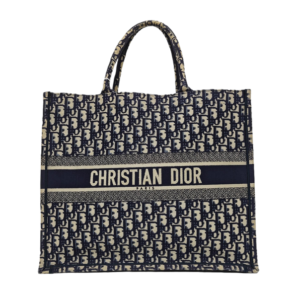 Book Tote Large Oblique Canvas Blue