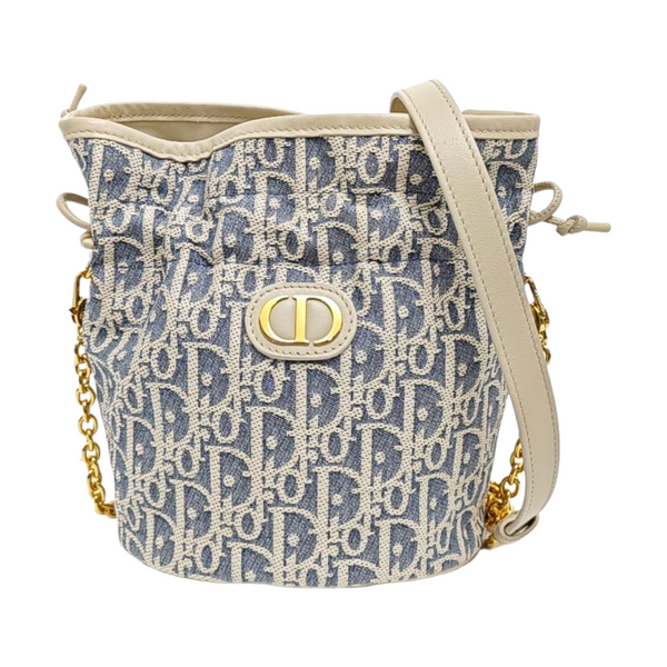 30 Montaigne Mini Oblique Canvas Blue