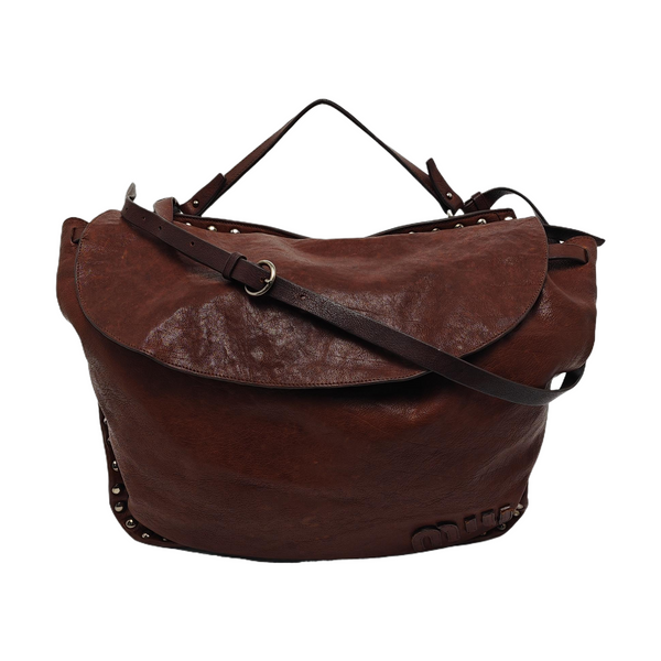 Calfskin Shoulder Bag Brown