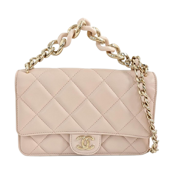 Quilted Lambskin Shoulder Bag Pink