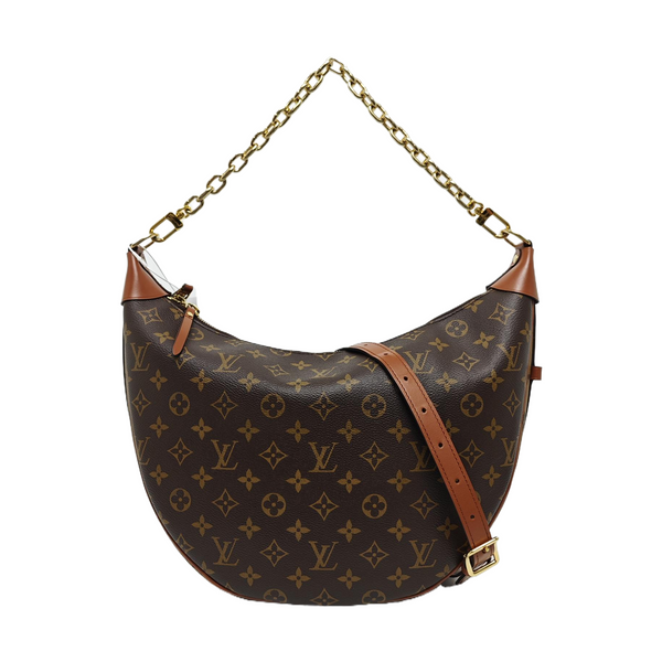 LOOP HOBO Monogram Coated Canvas Brown