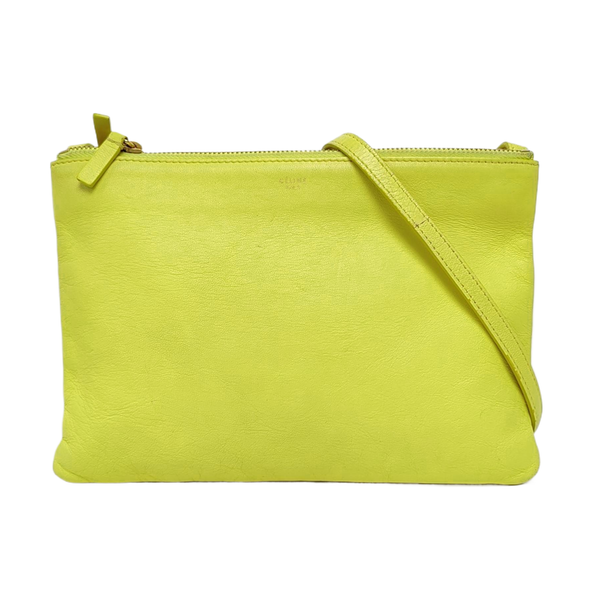Authenticated pre-owned TRIO Lambskin Green - Shoulder Bag at Looply