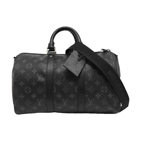 KEEPALL 35 Monogram Coated Canvas Black