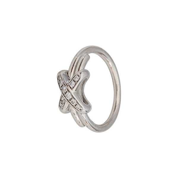 Jeux De Liens 18k White Gold Silver Ring EU 54
