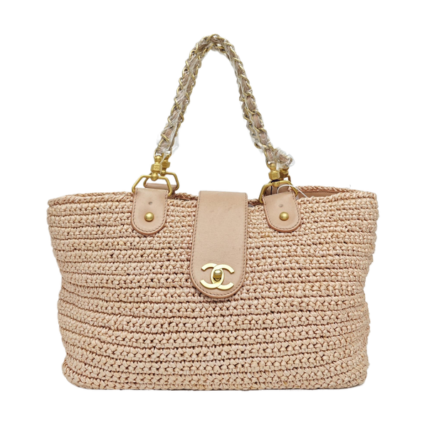 Straw Tote Bag Pink