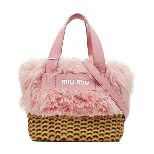Straw Tote Bag Pink