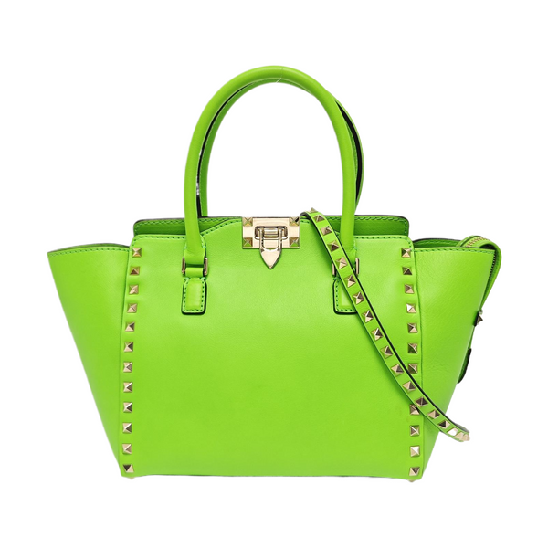 Rockstud Small Calfskin Green