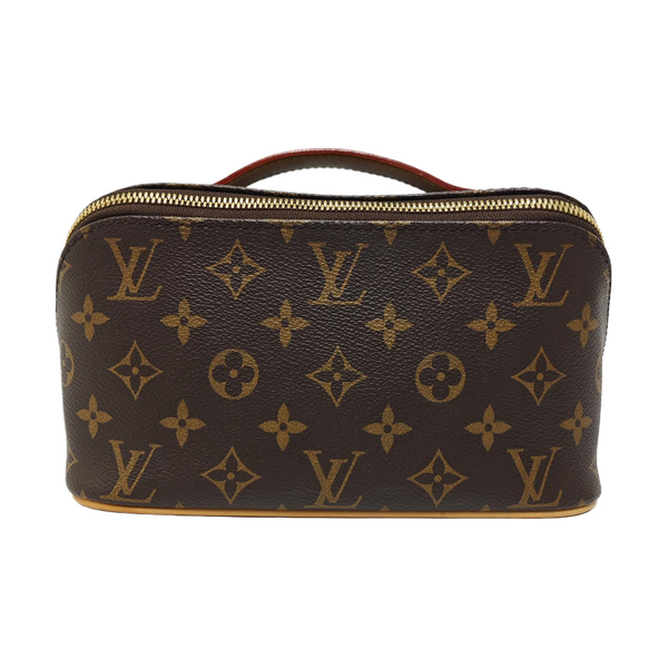 Monogram Coated Canvas Top Handle Bag Brown
