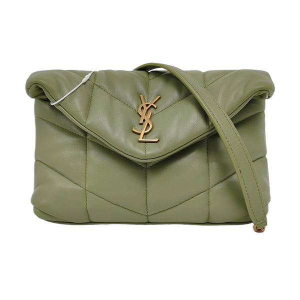 PUFFER Mini Chevron Lambskin Green